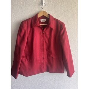 Vintage Joan Leslie Burgundy Zip Rayon Blend Retro Women's Size 14